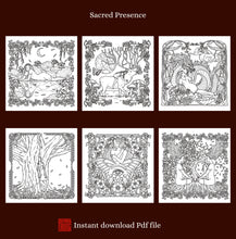Load image into Gallery viewer, Sacred Presence Colouring Digital Pdf - 6 illustrations pack - Instant download