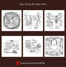 Load image into Gallery viewer, The Way of Tea Colouring Digital Pdf - 6 illustrations pack - Instant download