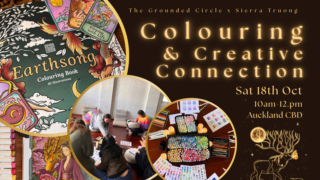 Mindfulness Colouring & Creative Connection in Auckland | Sat 18th Oct 10am-12pm (2 spots available)
