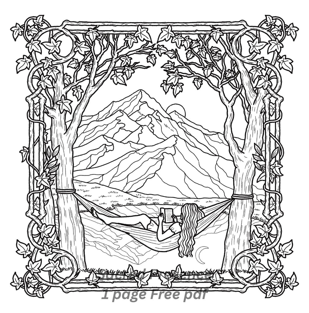 1 page PDF FREE DOWNLOAD - Sacred Presence Colouring Club - colour along with me