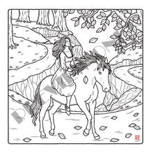 Load image into Gallery viewer, The Year of The Horse Colouring Digital Pdf - 3 illustrations pack - Instant download
