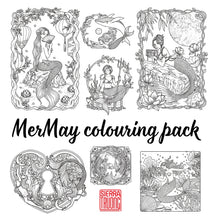 Load image into Gallery viewer, Mermay Colouring Digital Pdf - 6 illustrations pack - Instant download
