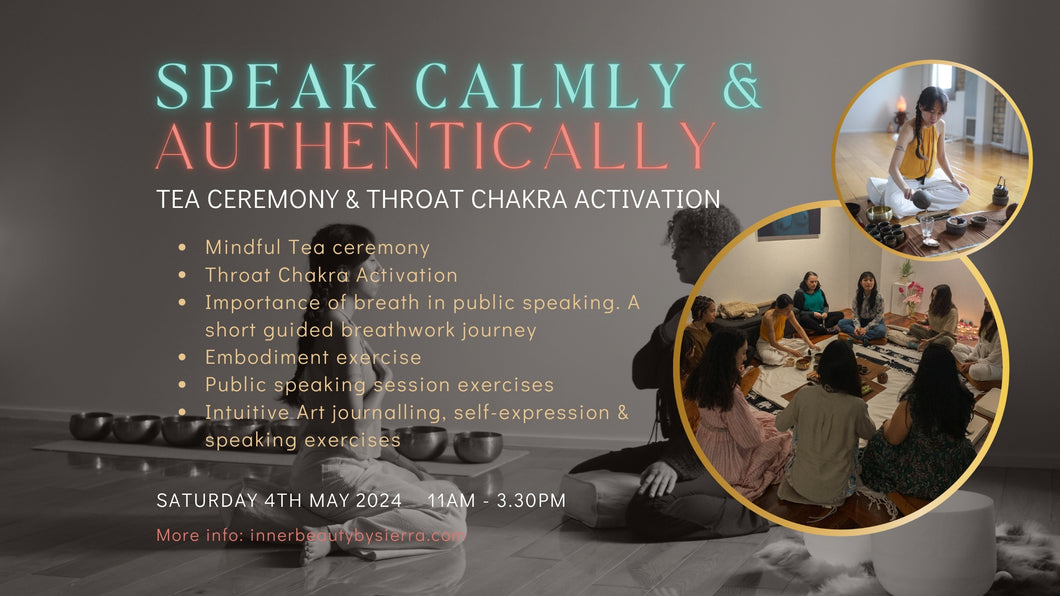 Tea meditation & Throat chakra activation | Speak calmly & authentically - on SAT MAY 4th 2024 | 3 SPOTS AVAILABLE