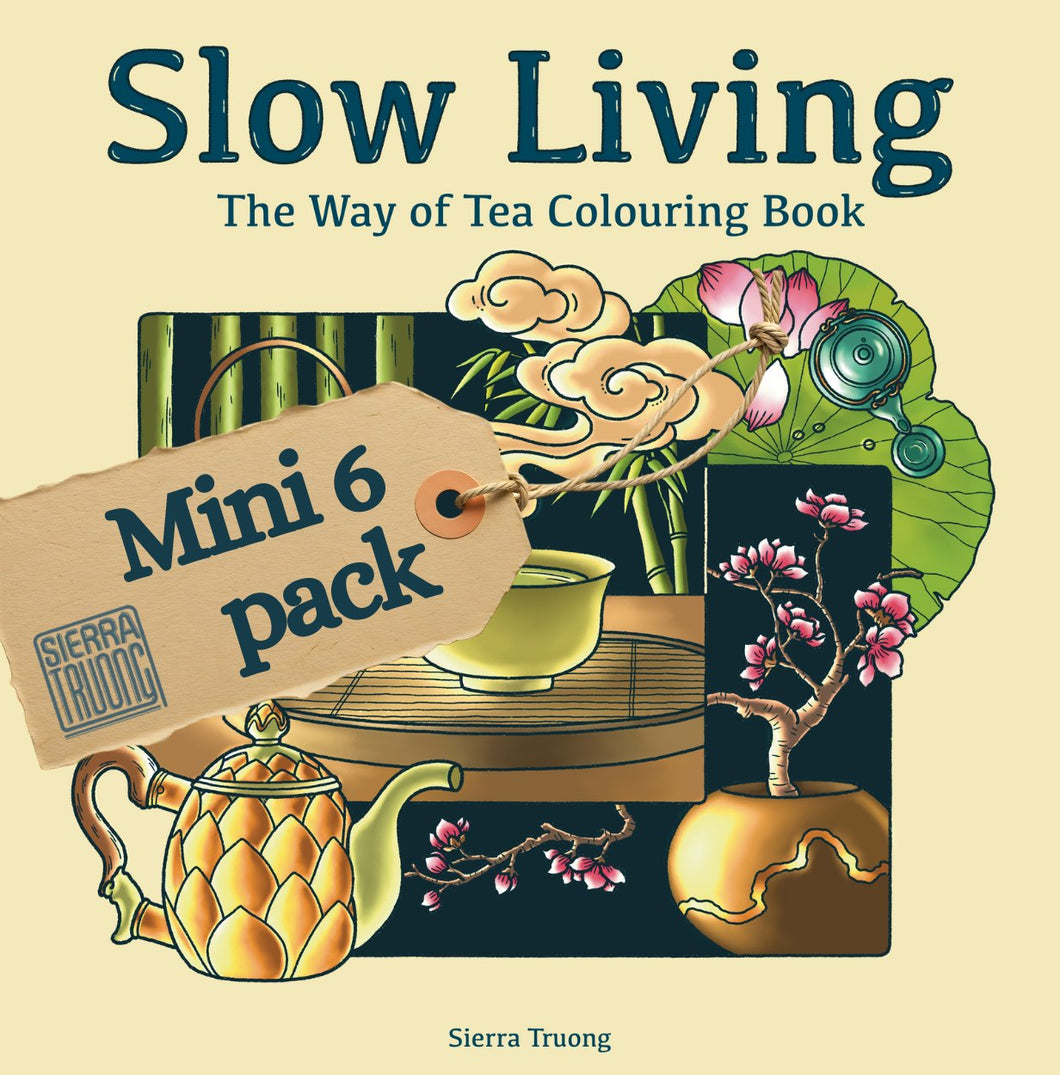 The Way of Tea Colouring Digital Pdf - 6 illustrations pack - Instant download
