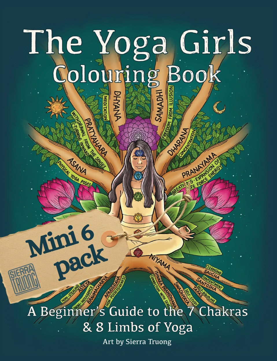 Yoga Girls Colouring Digital Pdf - 6 illustrations pack - Instant download