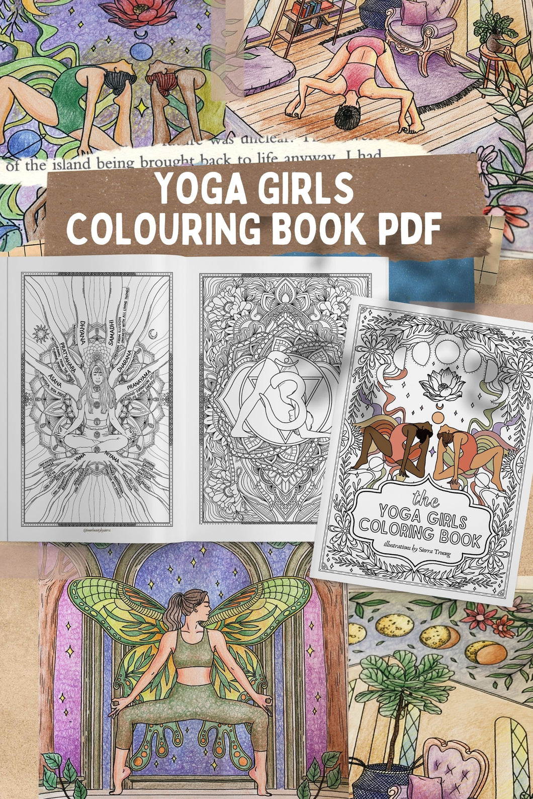 The Yoga Girls Coloring Book Instant download PDF file 24 pages