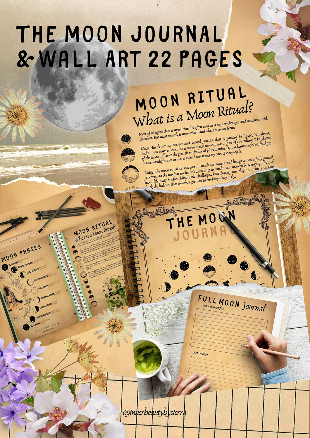 Moon Journal & Wall Arts 22 pages pdf vintage edition