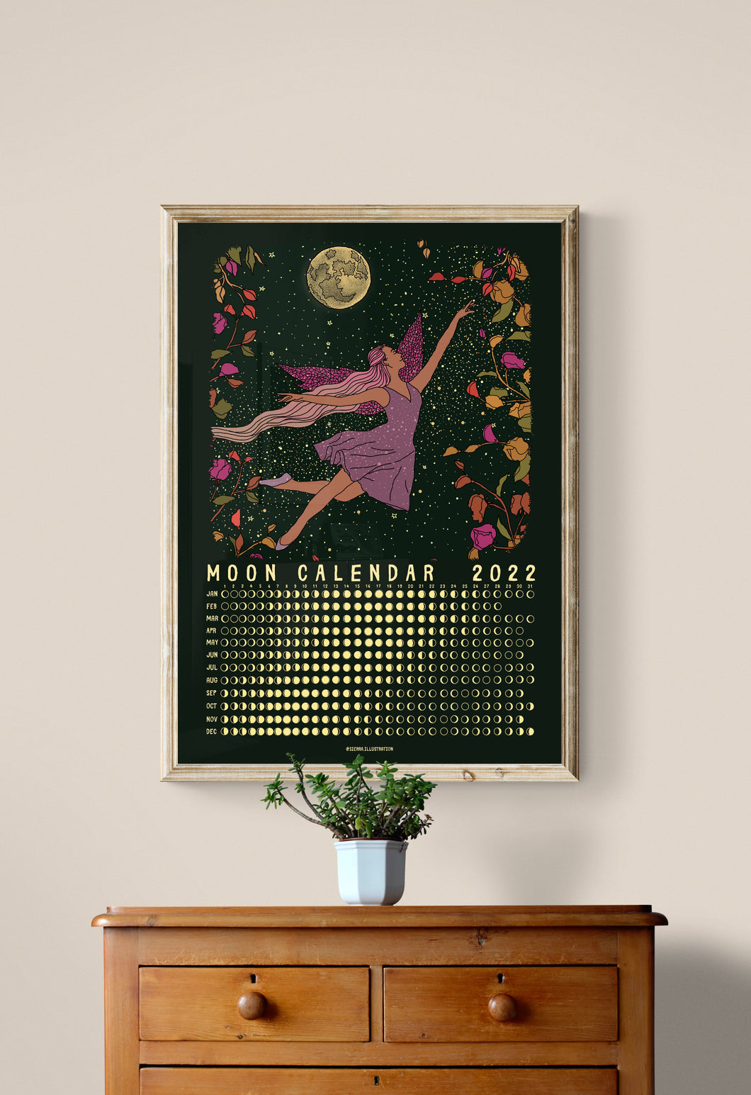 Moon Calendar 2022 printable wall art
